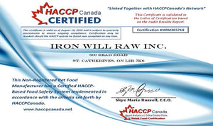 IRON WILL RAW INC. BECOMES THE FIRST RAW PET FOOD MANUFACTURER IN ONTARIO TO RECEIVE THE HACCP CERTIFICATION