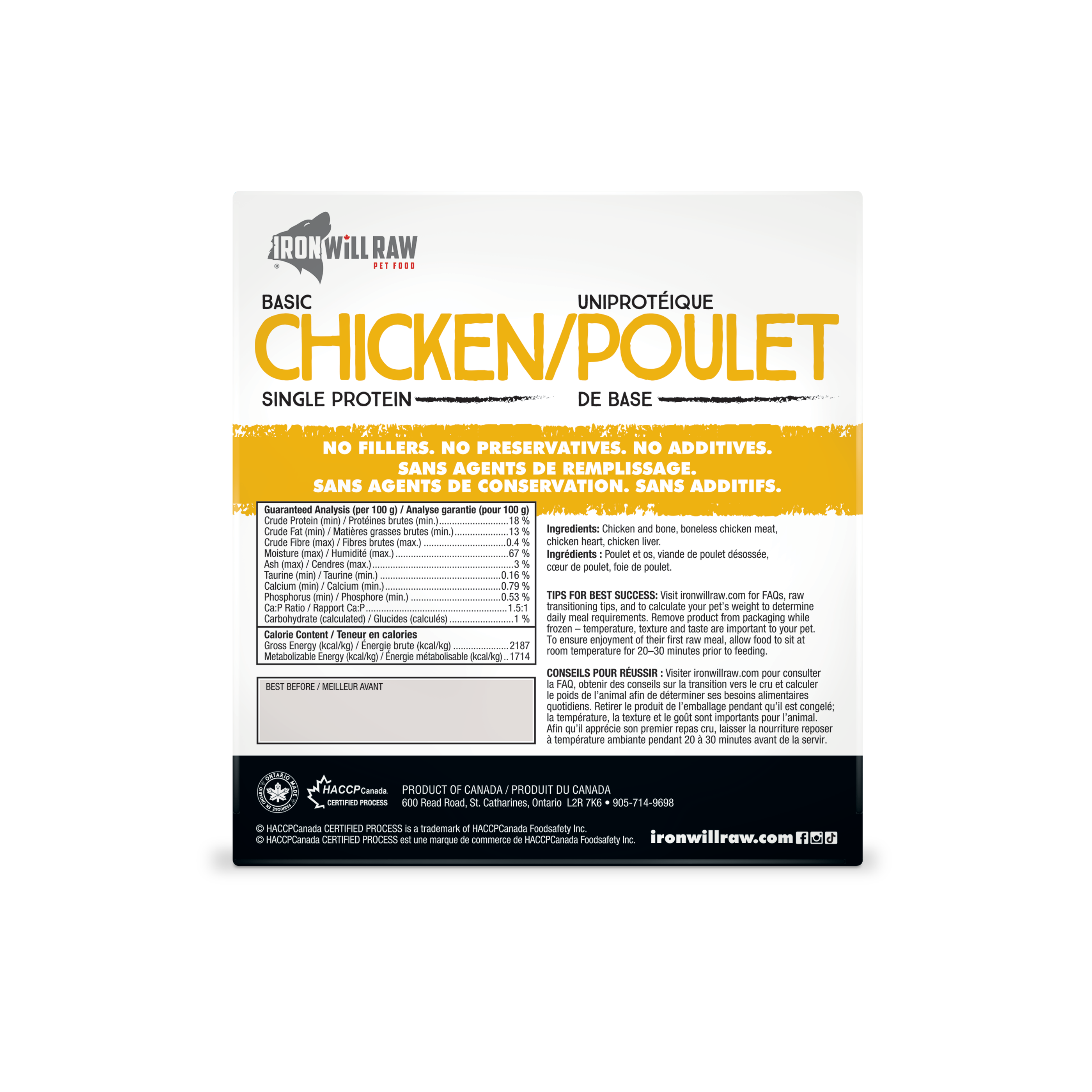 Iron Will Raw Basic Chicken