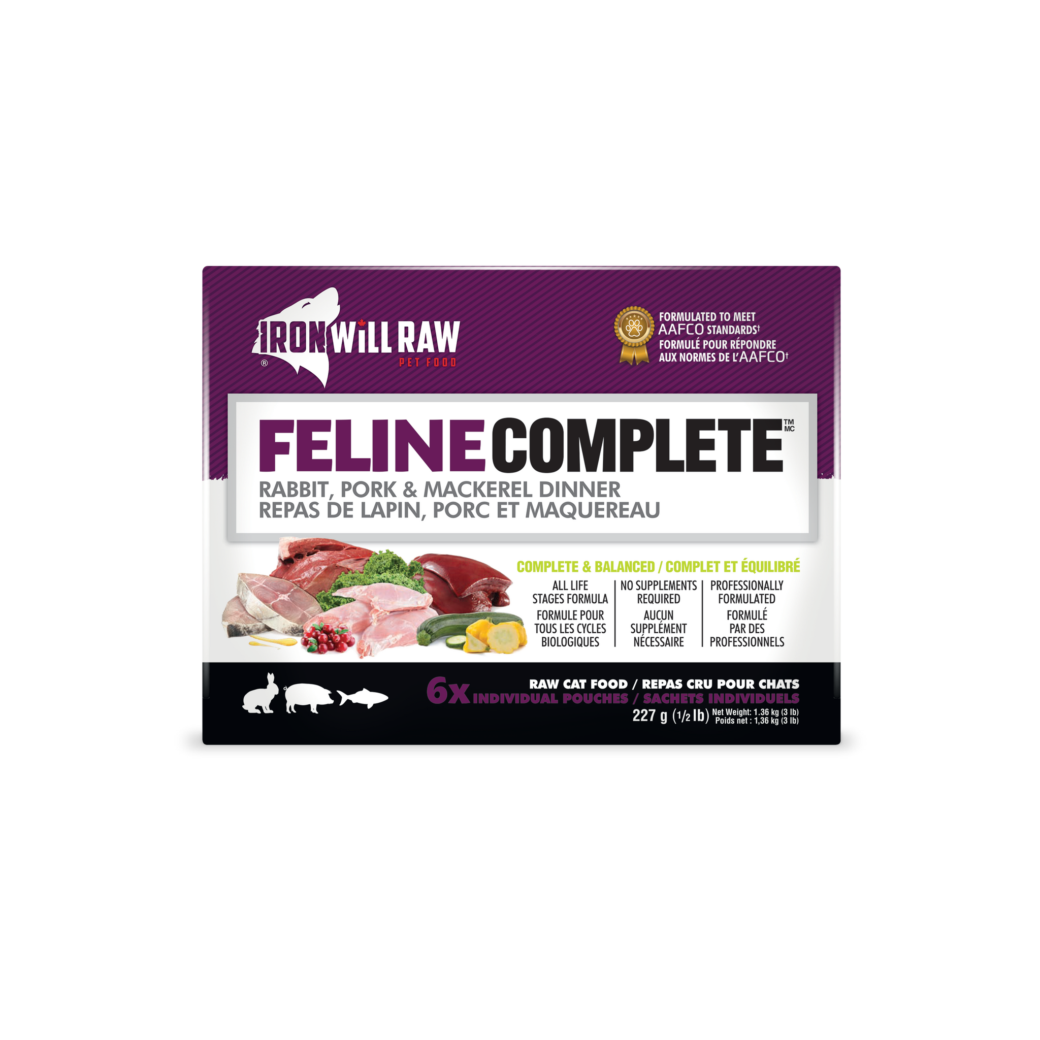 Feline Complete Rabbit Pork Mackerel Dinner 3 lb Iron Will
